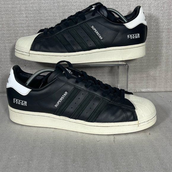 Adidas Men's Superstar Retro Shell Toe Core Black/Off White Sneakers Size 10.5 - Picture 1 of 8